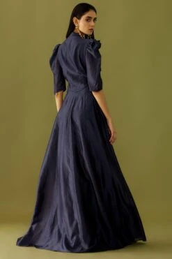 Chandrima Indigo Floral Maxi Dress -Deals Toggora Store ch1104 4