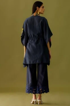 Chandrima Indigo Cutwork Straight Pants -Deals Toggora Store ch1120 4