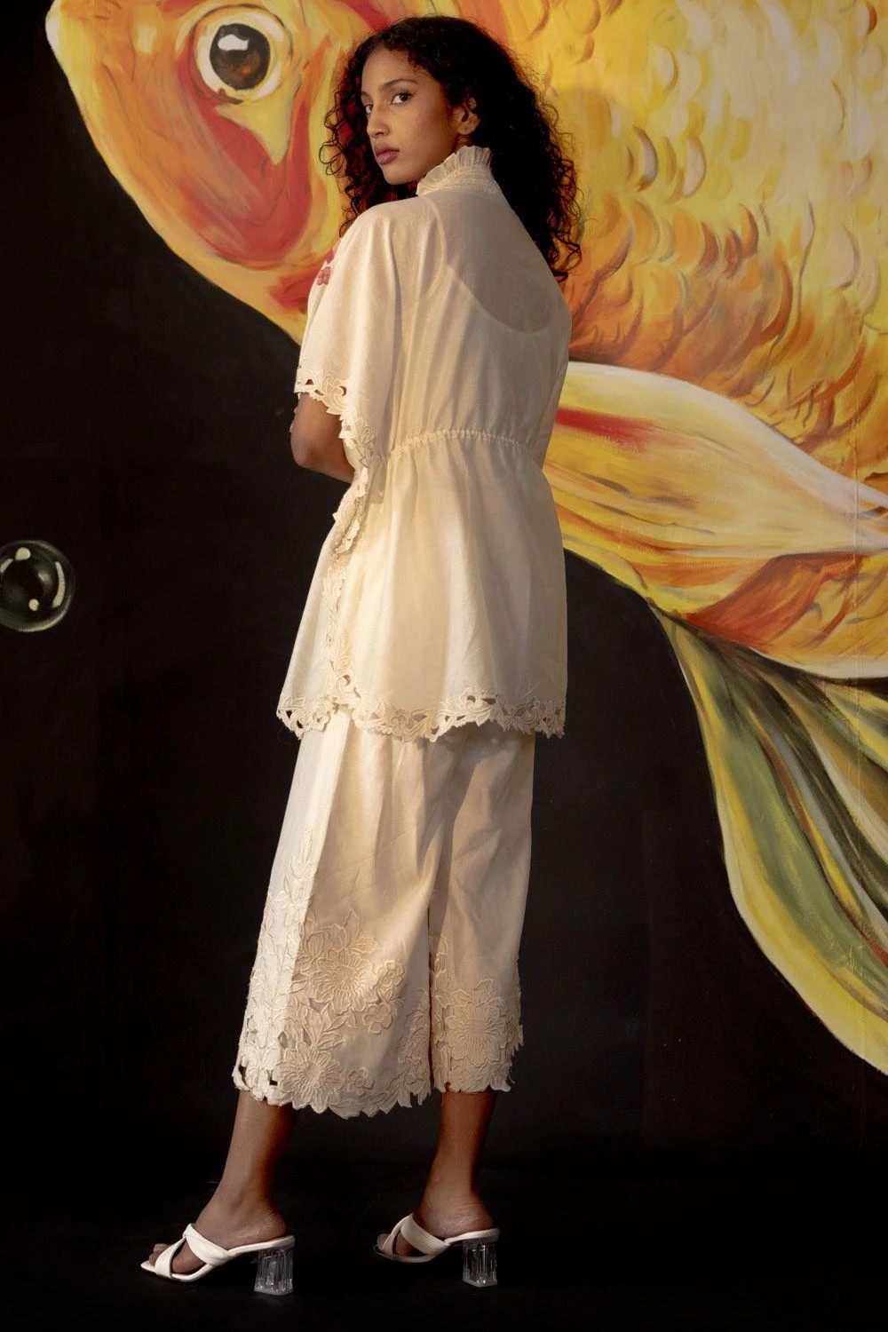 Chandrima Ivory Cutwork Culottes 4 Chandrima Ivory Cutwork Culottes - Image 2