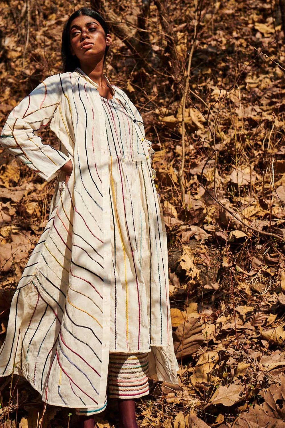 Hand Embroidered Chord Pants 4 Hand Embroidered Chord Pants - Image 2