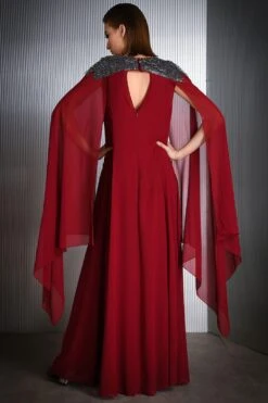 Rohit Gandhi + Rahul Khanna Embroidered Gown With Cape Sleeves 8 Rohit Gandhi + Rahul Khanna Embroidered Gown With Cape Sleeves -Deals Toggora Store ds24063 3