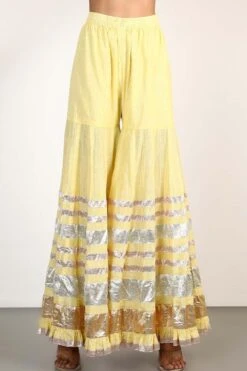 Gopi Vaid Yellow Sharara Set With Zardosi & Gota Embroidery -Deals Toggora Store gv20 3