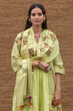 Sunira Designs Green Heavy Embroidered Stole 11 Sunira Designs Green Heavy Embroidered Stole -Deals Toggora Store j2229b 4