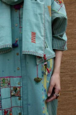 Sunira Designs Blue Embroidered Stole -Deals Toggora Store j2230a 3