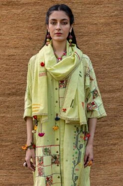 Sunira Designs Green Embroidered Stole -Deals Toggora Store j2230b 2