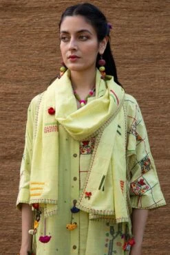 Sunira Designs Green Embroidered Stole -Deals Toggora Store j2230b 6