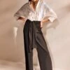 431-88 By Shweta Kapur Knotted Black Pants