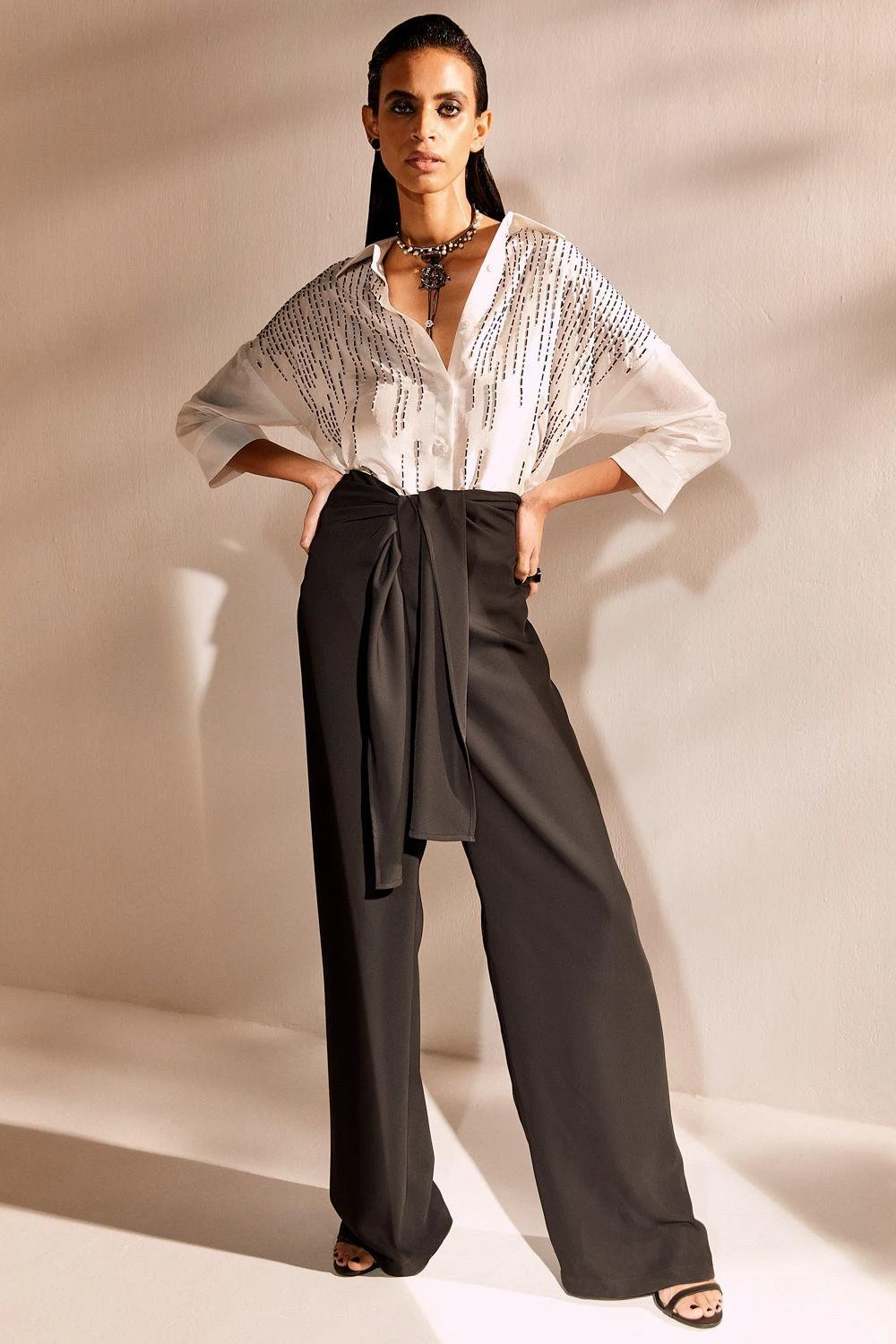 431-88 By Shweta Kapur Knotted Black Pants 3 431-88 By Shweta Kapur Knotted Black Pants