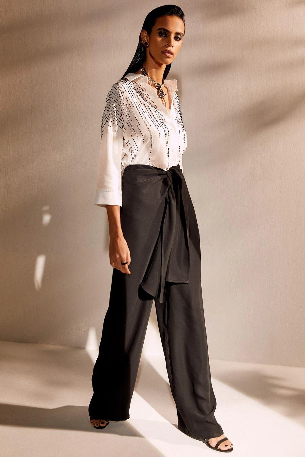 431-88 By Shweta Kapur Knotted Black Pants 4 431-88 By Shweta Kapur Knotted Black Pants - Image 2