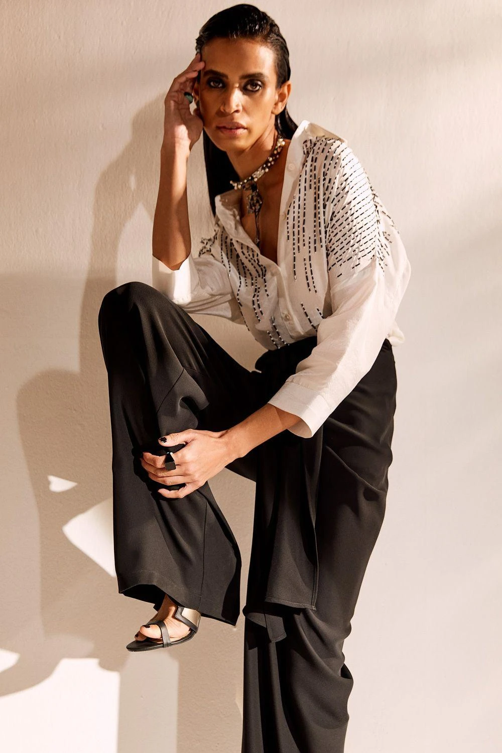 431-88 By Shweta Kapur Knotted Black Pants 6 431-88 By Shweta Kapur Knotted Black Pants - Image 4