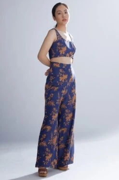 KoAi Blue And Orange Floral Pants -Deals Toggora Store kofw20019 2