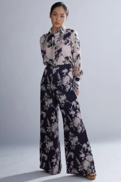 KoAi Purple And Lavender Floral Pants