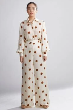 KoAi Cream And Brown Polka Pants -Deals Toggora Store kofw20047 2