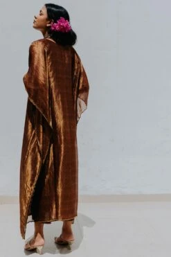 Mimamsaa Rose Gold Tissue Silk Kaftan -Deals Toggora Store mim01404 5