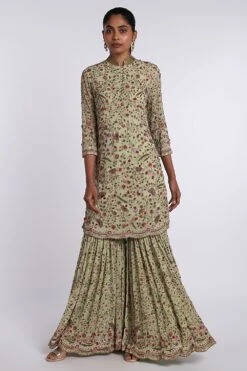 Nakul Sen Floral Chiffon Sharara Set -Deals Toggora Store ns 541 3