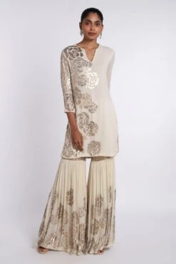 Nakul Sen Sequinned Rose Sharara -Deals Toggora Store ns 810 2