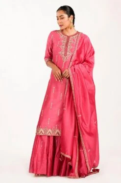 Punit Balana Red Sharara With Hand Embroidery