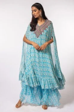 Petticoat Lane By Divya Printed Blue Kaftan Set -Deals Toggora Store pld06 3