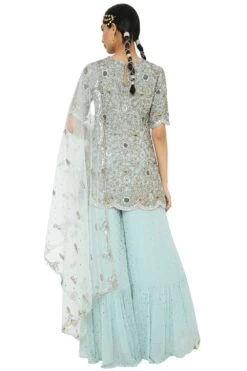 Payal Singhal Powder Blue Georgette Embroidered Sharara Set -Deals Toggora Store ps kp0079 5
