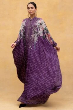 Rajdeep Ranawat Purple Floral Printed Kaftan -Deals Toggora Store r 32rr10 3