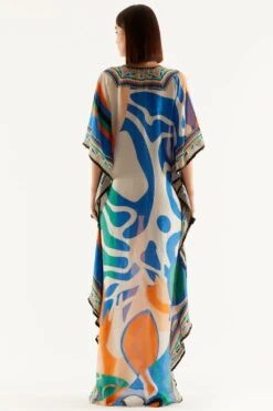 Rajdeep Ranawat Orange V Neck Printed Kaftan 11 Rajdeep Ranawat Orange V Neck Printed Kaftan -Deals Toggora Store rr 1151 5