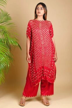 Red Gajji Satin Silk Pants