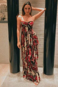 Saaksha & Kinni Ikat Print Three Tiered Maxi Dress