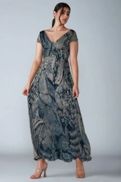 Saaksha & Kinni Blue Avian Printed Maxi Dress