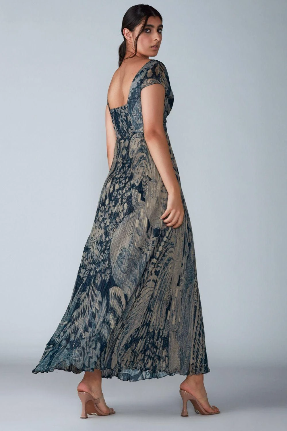 Saaksha & Kinni Blue Avian Printed Maxi Dress 3 Saaksha & Kinni Blue Avian Printed Maxi Dress - Image 2