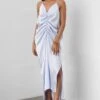 431-88 By Shweta Kapur Blue Satin Slip Dress -Deals Toggora Store slipdr2 1
