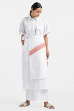 Three White Wrap Skirt