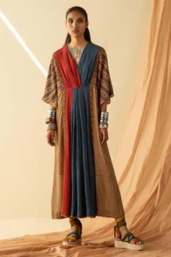 Sunira Designs Ajrakh Block Printed Kaftan