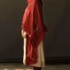 Shorshe Red Chanderi Stole With Zardosi Embroidery -Deals Toggora Store stl chand rd chnd 1