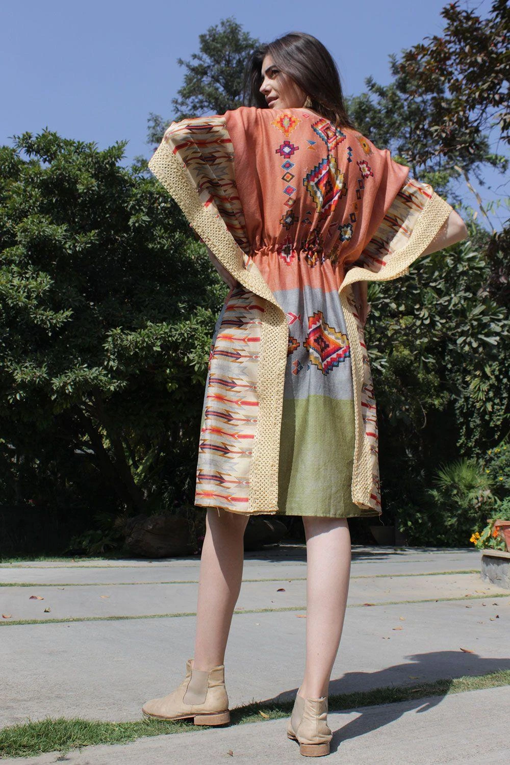 Varun Bahl Pret Kilim Pattern Drawstring Kaftan 6 Varun Bahl Pret Kilim Pattern Drawstring Kaftan - Image 4